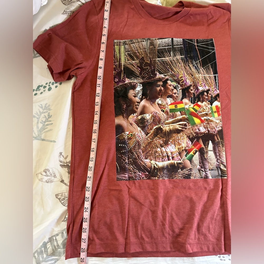 NEW T-shirt featuring Bolivian Dancers at The New York Dance Parade 2024.